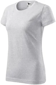 Női egyszerű póló, világosszürke márvány, M