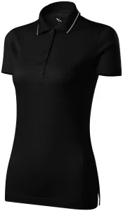 Női elegáns mercerizált póló, fekete, 2XL