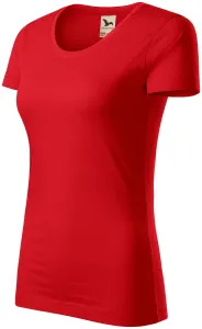 Női organikus pamut póló, piros, XS
