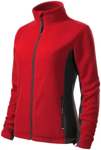 Női polár kontraszt kabát, piros, 2XL