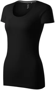 Női póló díszvarrással, fekete, XL