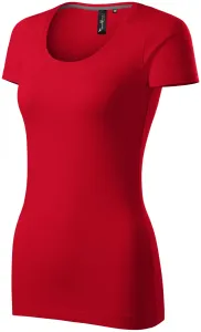 Női póló díszvarrással, formula red, 2XL
