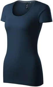 Női póló díszvarrással, sötétkék, XL #653295