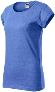 Női póló feltekert ujjú, kék márvány, 2XL