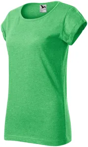 Női póló feltekert ujjú, zöld, XL