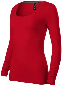 Női póló hosszú ujjú és mélyebb nyakkivágással, formula red, L