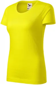 Női póló, texturált organikus pamut, citromsárga, 2XL