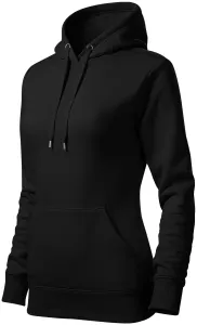 Női pulóver kapucnival cipzár nélkül, fekete, 2XL #291006