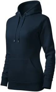 Női pulóver kapucnival cipzár nélkül, sötétkék, XS #291043