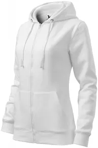 Női pulóver kapucnival, fehér, 2XL #287197