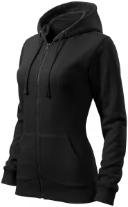 Női pulóver kapucnival, fekete, XS #650278