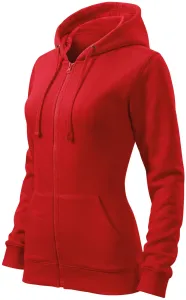 Női pulóver kapucnival, piros, S #650285