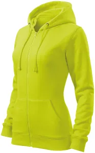 Női pulóver kapucnival, zöldcitrom, S #650318