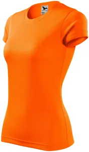 Női sportpóló, neon narancs, L