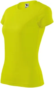 Női sportpóló, neon sárga, L