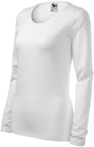 Női testhezálló, hosszú ujjú póló, fehér, XL