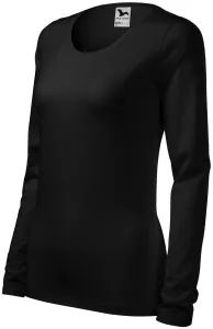 Női testhezálló, hosszú ujjú póló, fekete, M #649500