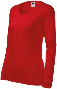 Női testhezálló, hosszú ujjú póló, piros, 2XL #286540