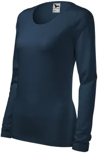 Női testhezálló, hosszú ujjú póló, sötétkék, XL #649556