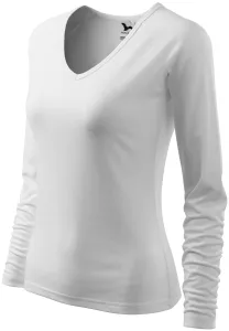 Női testhezálló póló, V-alakú nyakkivágással, fehér, 3XL