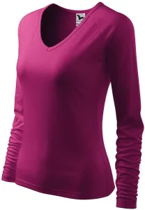 Női testhezálló póló, V-alakú nyakkivágással, fukszia, 2XL #286528