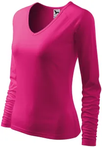 Női testhezálló póló, V-alakú nyakkivágással, málna, 2XL #286522