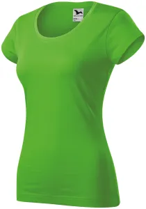 Női vékony póló, kerek nyakkivágással, alma zöld, M