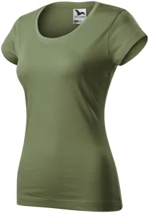 Női vékony póló, kerek nyakkivágással, khaki, XS #653499