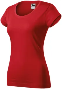 Női vékony póló, kerek nyakkivágással, piros, XS