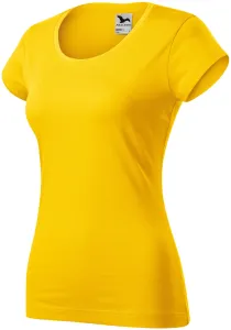 Női vékony póló, kerek nyakkivágással, sárga, XS #653455