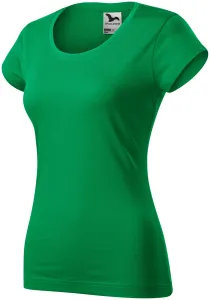 Női vékony póló, kerek nyakkivágással, zöld fű, XS #653473