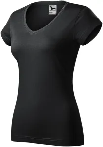 Női vékony póló, V-nyakkivágással, ébenszürke, S #653588