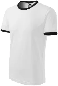 Unisex kontrasztú póló, fehér, 2XL