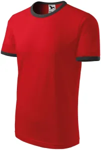 Unisex kontrasztú póló, piros, 2XL