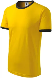 Unisex kontrasztú póló, sárga, XL