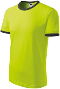 Unisex kontrasztú póló, zöldcitrom, S #650889