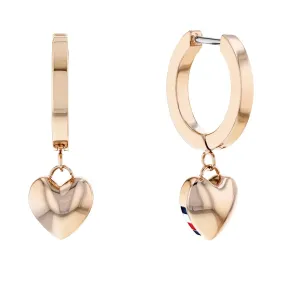 Tommy Hilfiger Modern bronz karika fülbevaló medálokkal Hanging Heart 2780666