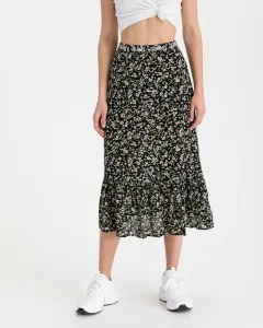Tommy Jeans Tiered Floral Szoknya Fekete