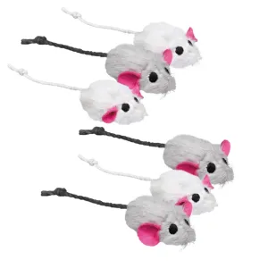 Trixie macskajáték - plüss egerek 6 db szettben - 12 darab