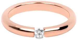 Troli Bájos rózsaszín aranyozott acél gyűrű kristállyal 52 mm