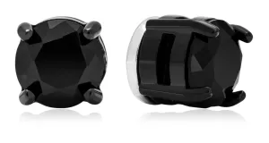 Troli Csillogó fekete fülbevaló mágnessel 2 az 1-ben (fülbevaló, mini bross)