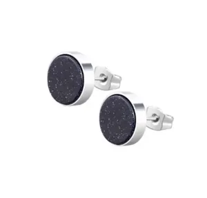 Troli Divatos acél fülbevaló fekete kristályokkal VABXYE005