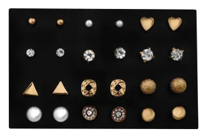 Troli Elegáns, aranyozott fülbevalók - bedugós Gold (12 pár)