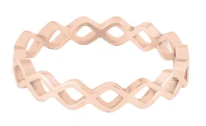 Troli Modern összefonott rózsaszín aranyozott gyűrű 50 mm