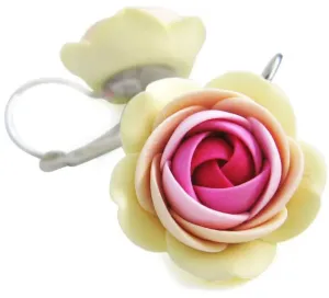 Troli Rózsaszín-vanília virág alakú lógó fülbevaló Summer Flower