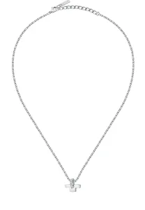 Trussardi Stílusos acél nyaklánc kristállyal T-Logo TJAXC14 (lánc, medál)