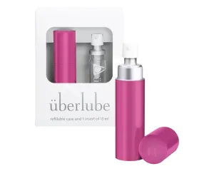 Überlube - utazó tokos szilikonos síkosító - pink (15 ml)