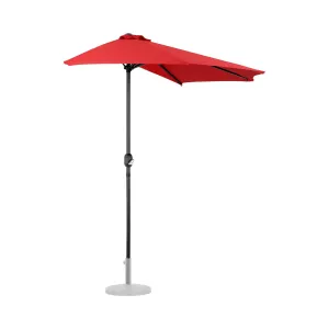 Félköríves napernyő - Piros - ötszögletű - 270 x 135 cm | Uniprodo