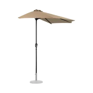 Félköríves napernyő - Taupe - ötszögletű - 270 x 135 cm | Uniprodo