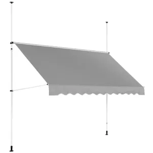 Erkély árnyékoló - 2–3,1 m - 300 x 120 cm - UV-álló - antracitszürke / fehér | Uniprodo